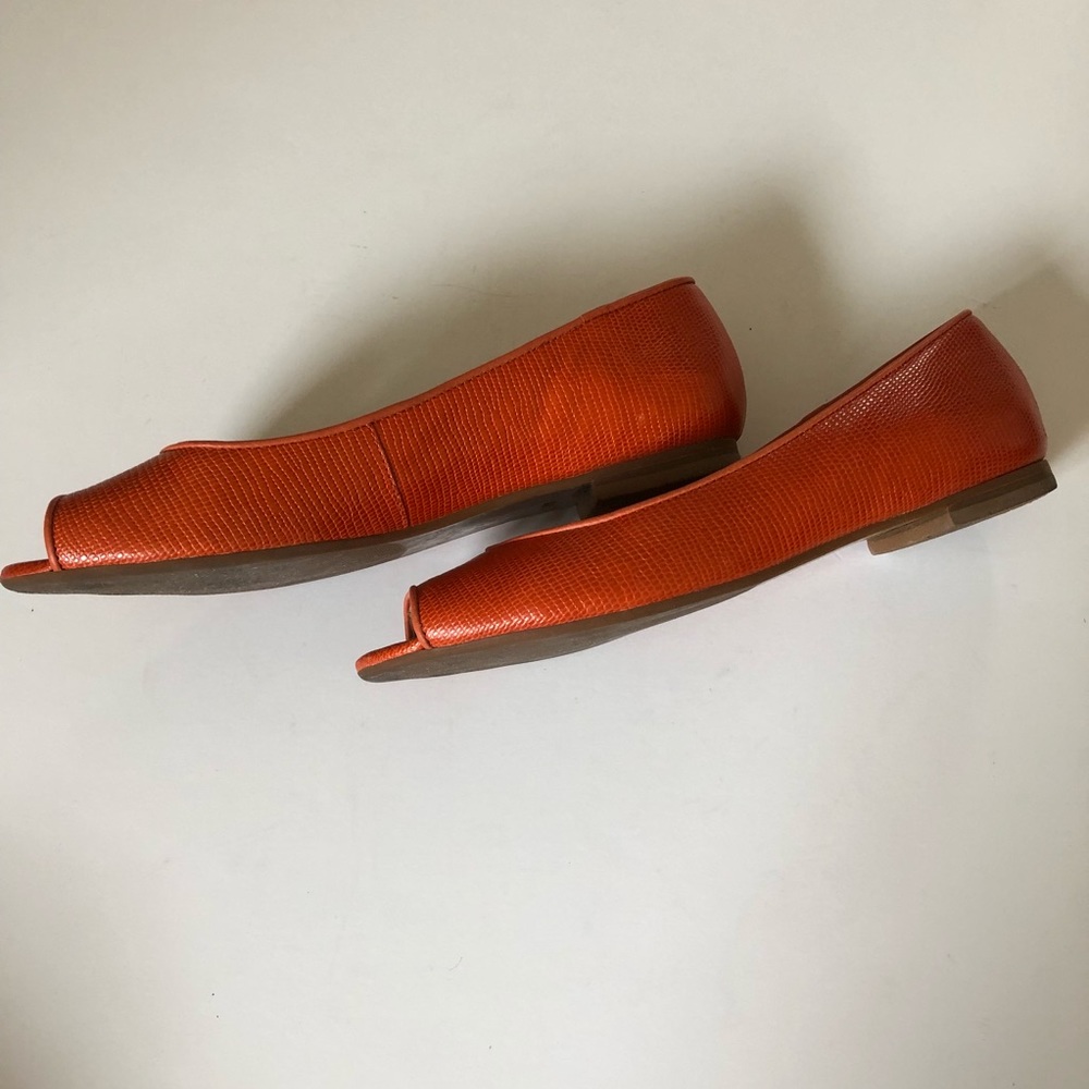 Talbots leather peep toe flat